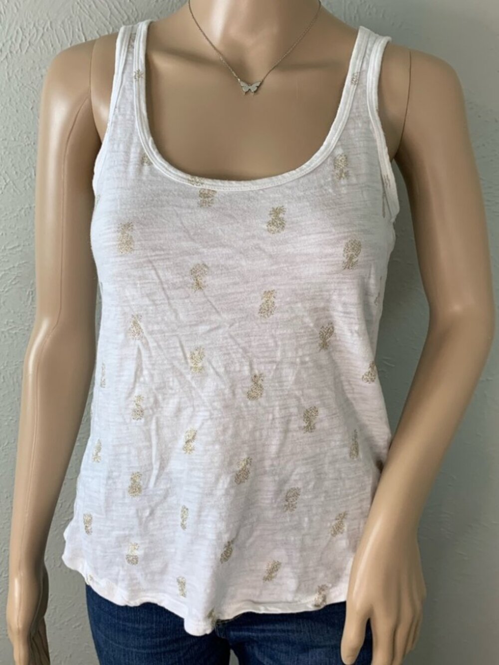 Old Navy Gold Pineapple Tank Top